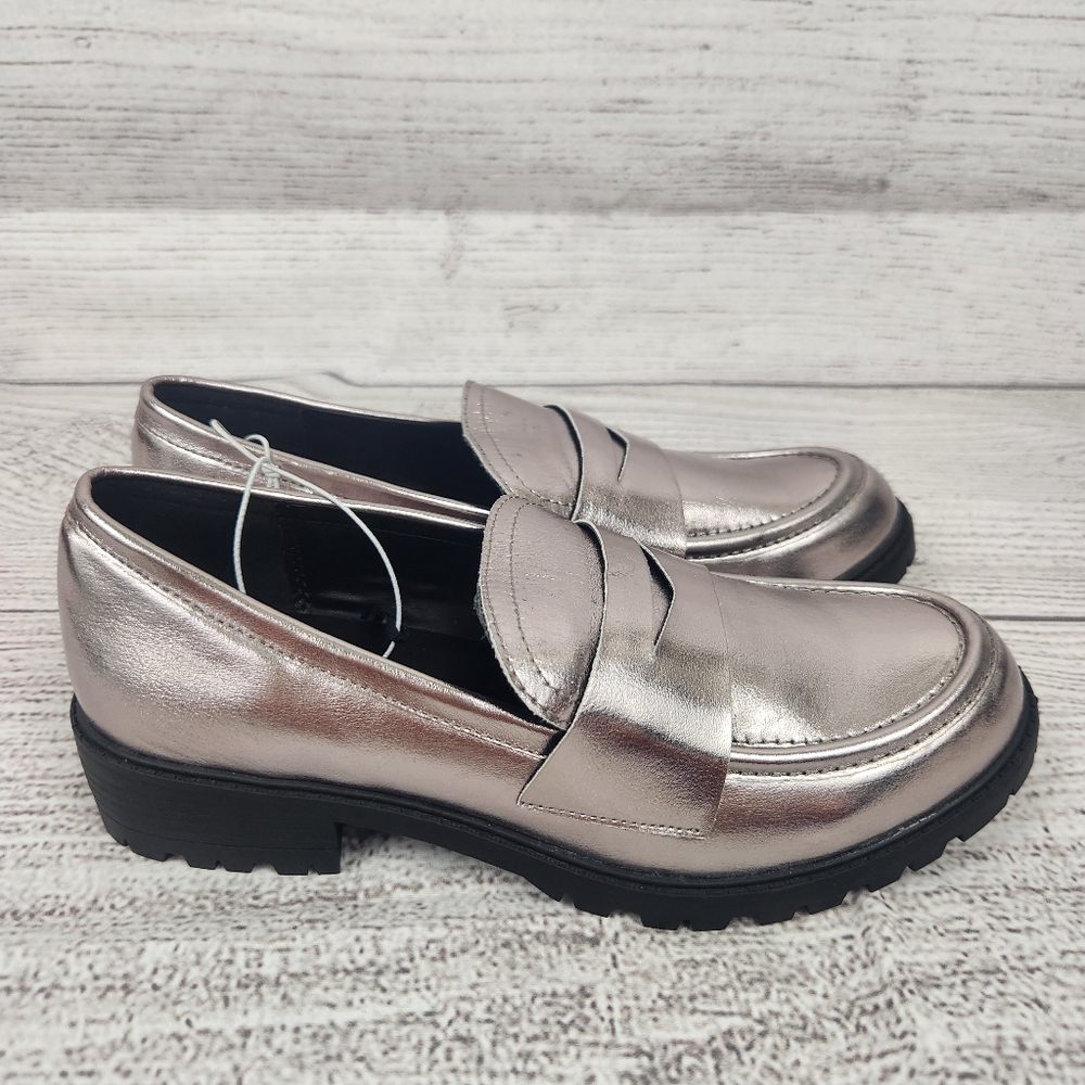 Madden Girl Rose Gold Lug Sole Loafers